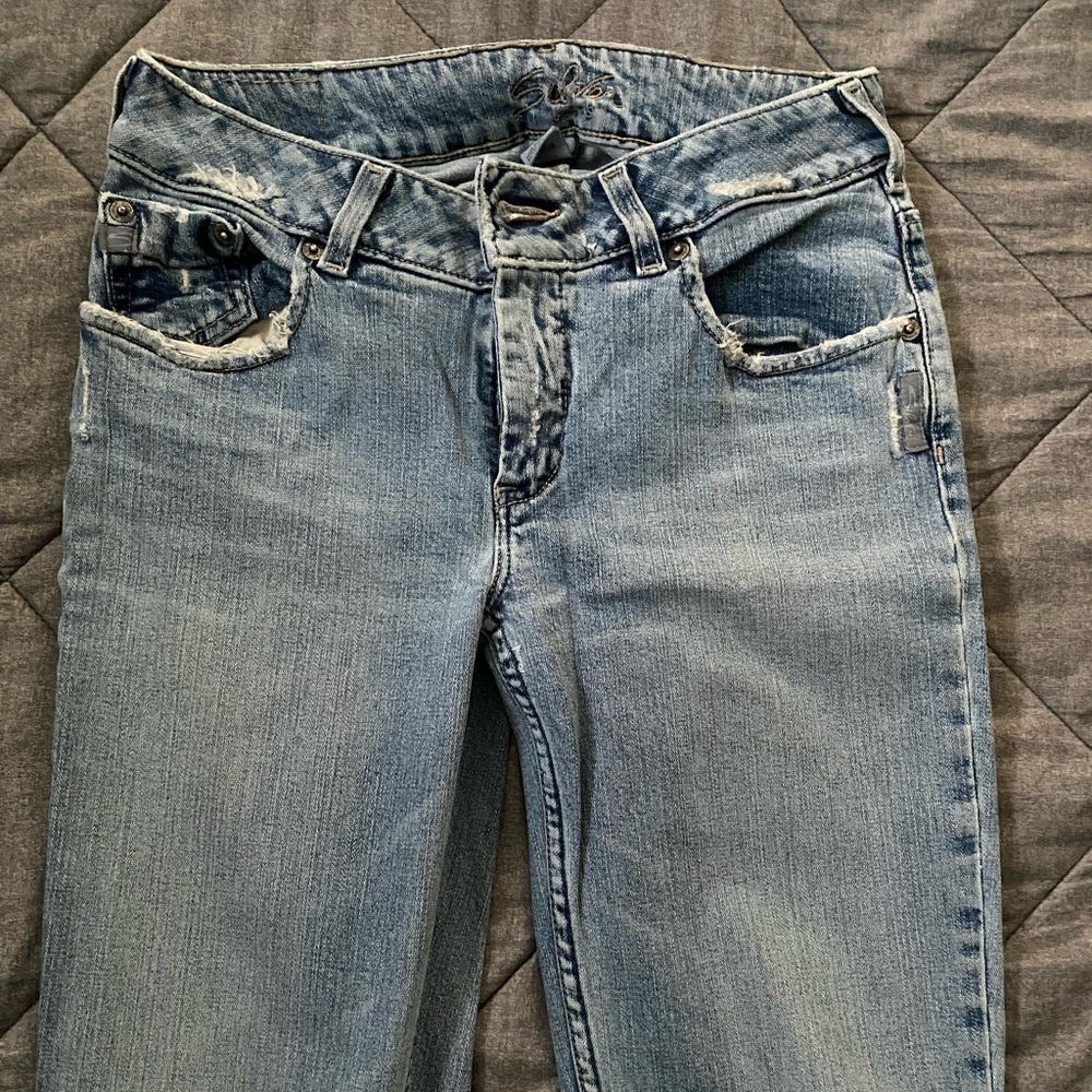 Vintage Silver Brand Distressed Flare-Leg Jeans, size 28